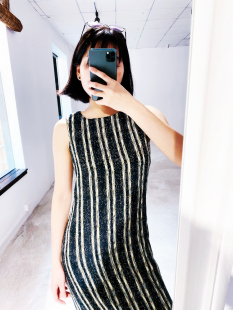 大气长无袖 孤品秒杀 全真丝内衬 意大利进口面料 连衣裙 绝版