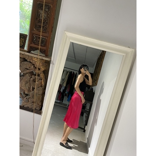 孤品秒杀！！！国际色正玫红进口三醋酸  小鱼尾半身裙