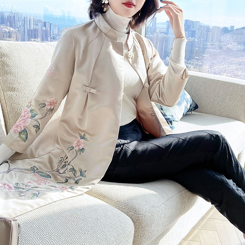 汉服女秋古装日常可穿中国风改良版中式女装民族服装旗袍上衣外套