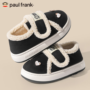 女款 月子鞋 冬季 可爱甜妹加绒加厚底保暖棉鞋 新款 大嘴猴棉拖鞋