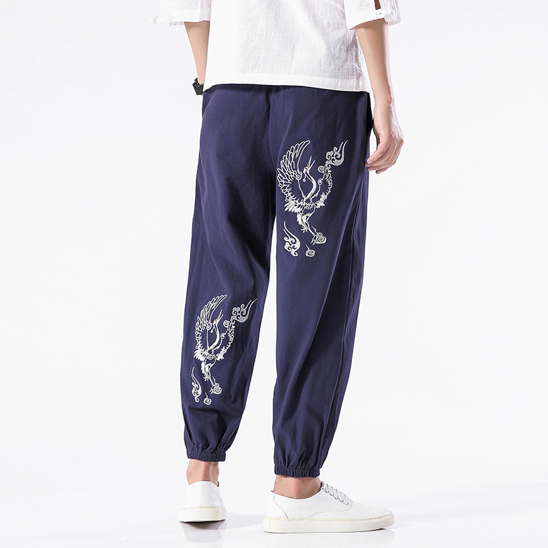 常年现货款风刺绣束脚裤大码休闲裤B370-CK13P40，男装休闲裤，电商B370-A