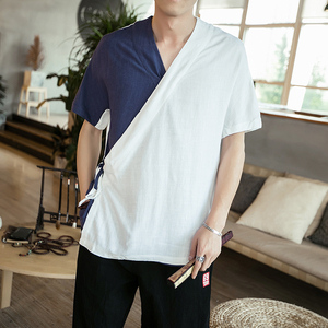 常年现货款春夏季短袖拼接风汉服上衣B370-WY05P50图片