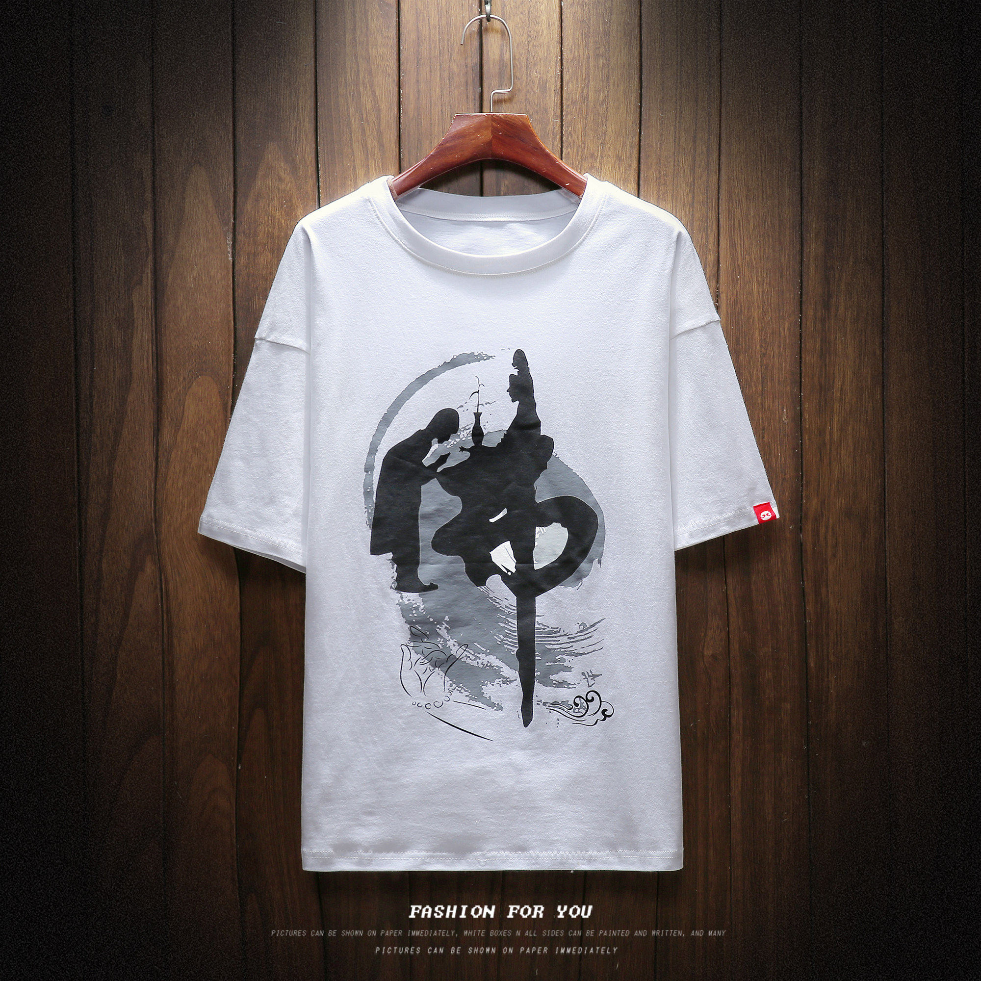 常年款风春夏秋季佛字印花大码宽松T恤上衣短袖B370-T89P25，男装T恤，电商B370-A