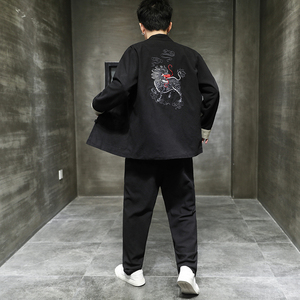 常年款春夏秋风棉麻仙鹤麒麟刺绣大码上衣套装b370-TZ80P70图片