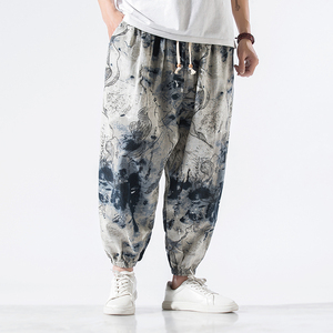 常年现货款春夏季风棉麻九分宽松大码休闲裤B370-K206P40图片