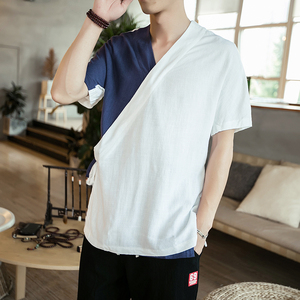 常年现货款春夏季短袖拼接风汉服上衣B370-WY05P50图片