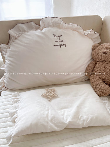 chicbonbon木耳边半圆抱枕大饺子床头靠枕宝宝儿童靠背