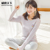 初中高中生女大童加厚线衣线裤 秋衣秋裤 学生毛衫 少女保暖内衣套装