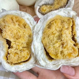 豌豆包子山东馒头纯手工早餐速食加热粗粮窝头馍馍黄豌豆