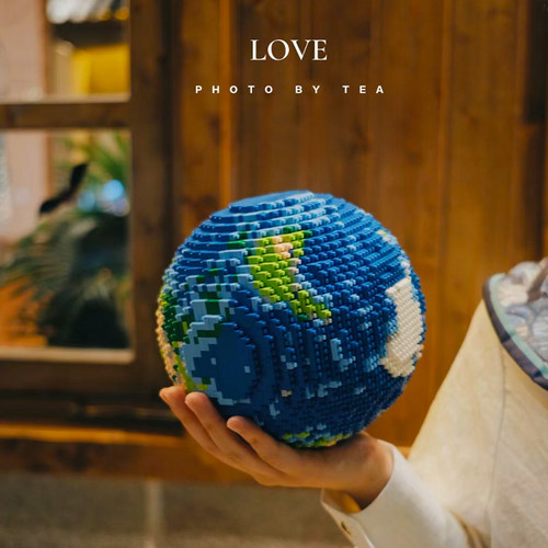 像素地创意球星球仪太阳系拼装成年人高难度小颗粒积木乐趣玩具男