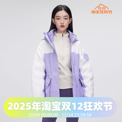 波司登轻量科技极寒收腰连帽鹅绒户外工装女款中长羽绒服