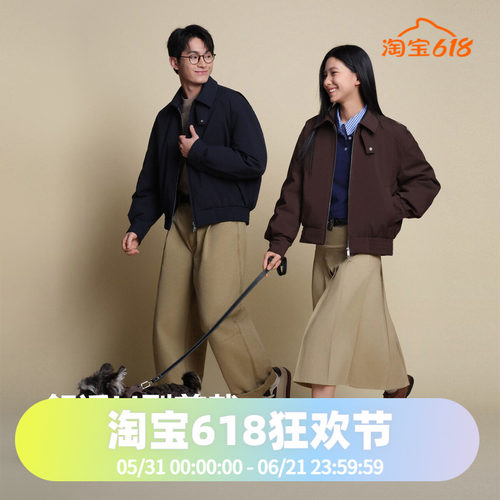 波司登2025秋季款男短款巴恩风情侣款女式夹克时尚羽绒服