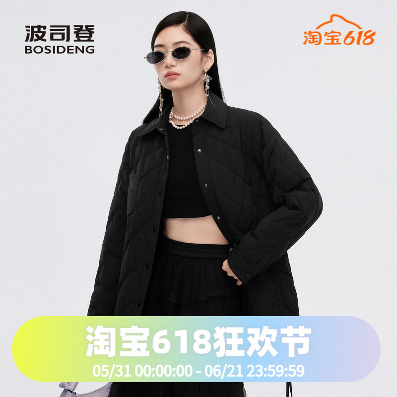 轻薄衬衫款时尚设计师款羽绒服