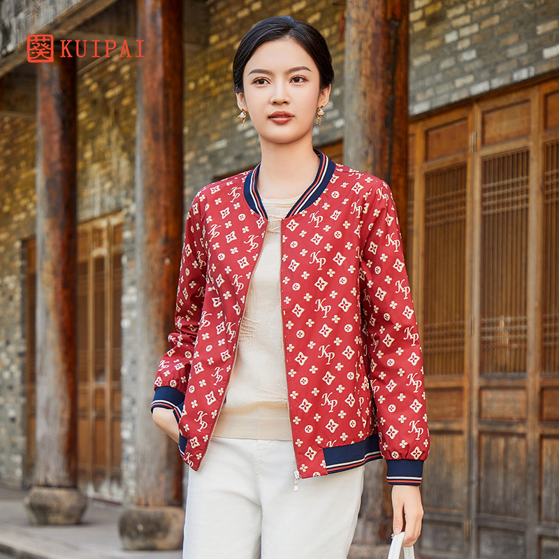 秋装印花时尚妈妈外套