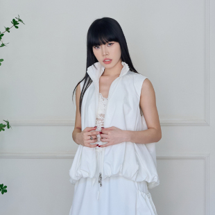 佐料原创设计时尚 ZDD1M092 简约拉链束脚宽松马夹甲纯色百搭女装