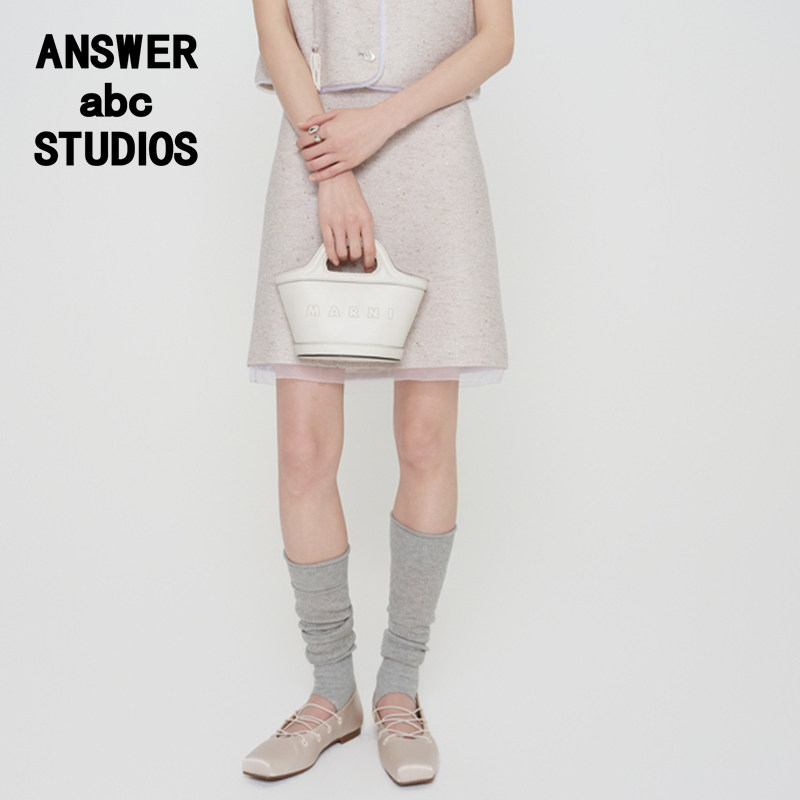 Answer女装正品气质优雅风修身A型半身裙子短款ADD2B441