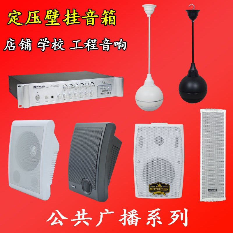壁挂式音响挂壁喇叭音箱商场吊球超市店铺教室背景音乐防水音柱
