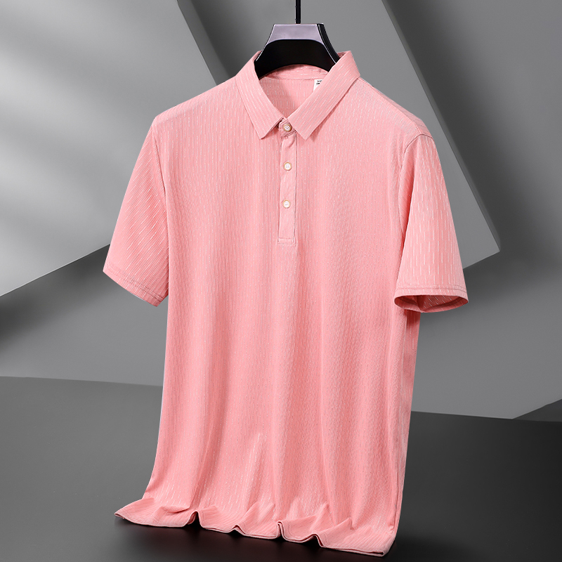 冰丝免烫透气短袖POLO衫男修身简约半袖T恤衫凉爽纯色洞洞体恤C33