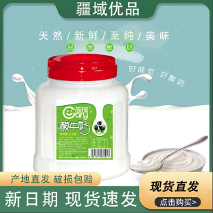新疆天润盖瑞酸奶大桶装 水果捞网红原味浓缩风味老酸奶 1.2kg装