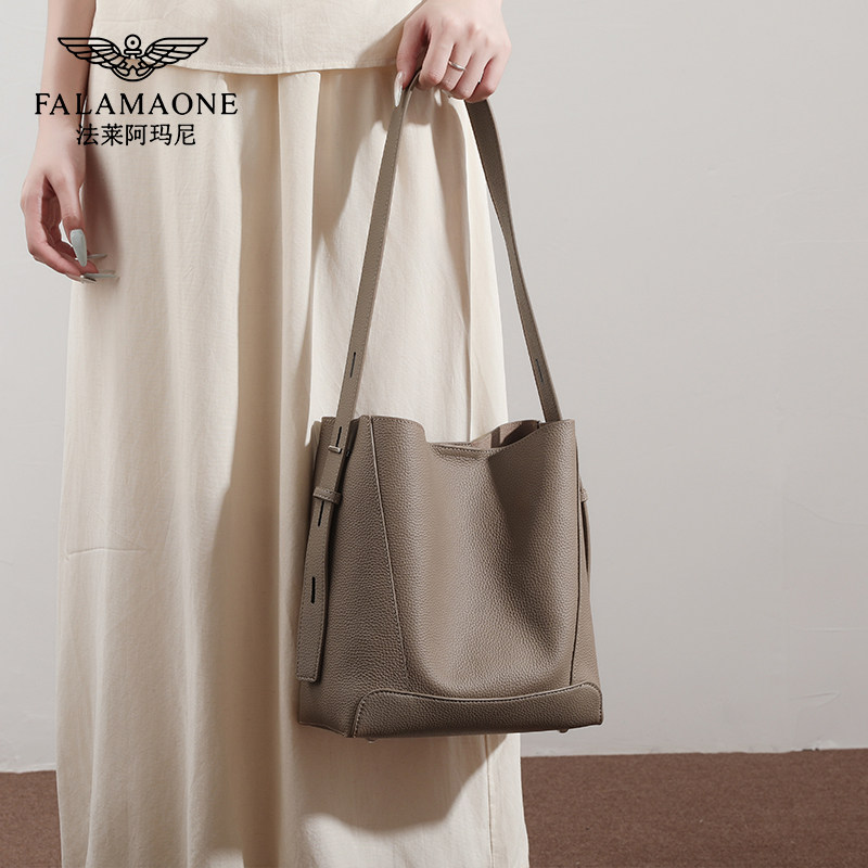 法莱阿玛尼女士单肩包2025新款包包女包斜挎包高级感手提包水桶包