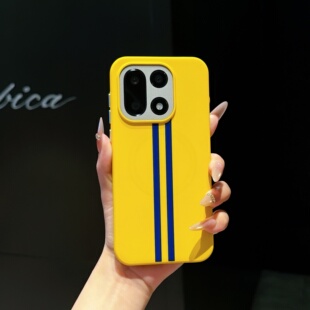起跑线适用于一加15T手机壳OnePlus15黄色条纹简约PC硬壳保护套岩砂壳环保认证PC材质条纹设计保护壳炫酷高端