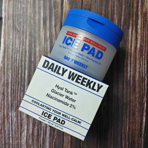 韩国DAILY WEEKLY冰感烟酰胺棉片控油降温保湿补水妆前棉片
