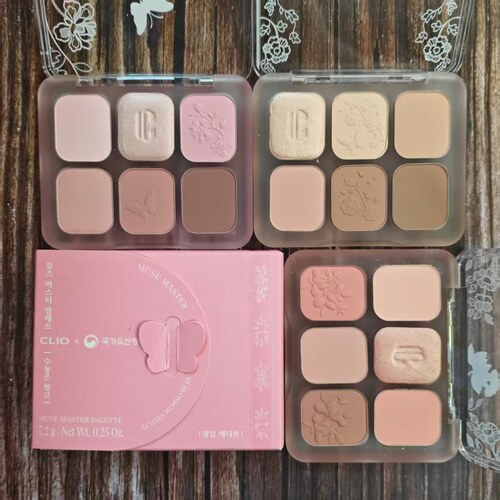 韩国clio珂莱欧联名国家遗产厅王室系列六色眼影哑光细闪氛围感