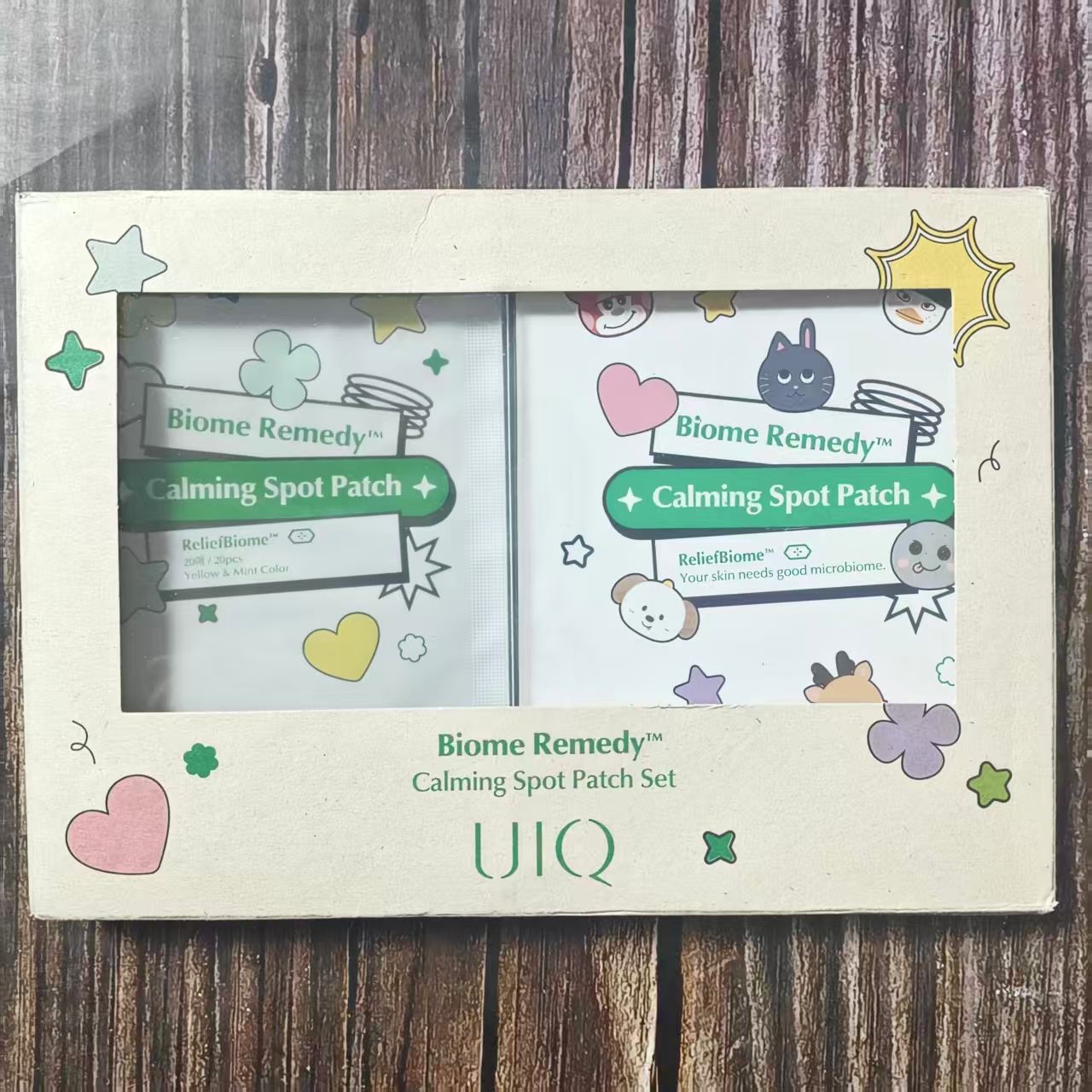 韩国riize代言 UIQ联名可爱彩色积雪草豆豆贴青春豆贴