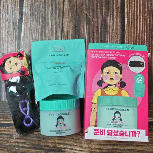 韩国bringgreen/芭兰歌林鱿鱼联名茶树积雪草棉片保湿舒缓