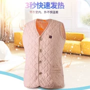 Áo vest lông lạc đà nam thông minh nam nữ áo bông ấm sợi carbon sưởi quần áo có thể sạc áo vest - Áo thể thao