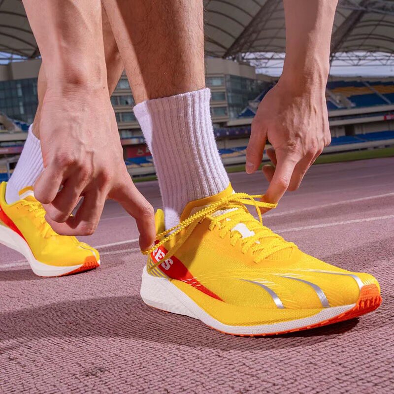 Do-win/多威  战神4代  Pro 透气 碳板 薄底 竞速 跑鞋黄色/橙色