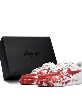 【定制球鞋】Nike Air Force 1 811制造 案发现场 白红CW2288-111