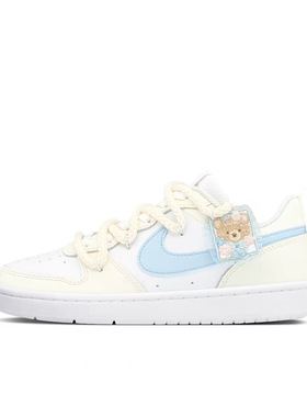 【定制球鞋】Nike Court Borough 小熊蛋挞 奶油黄色 BQ5448-100