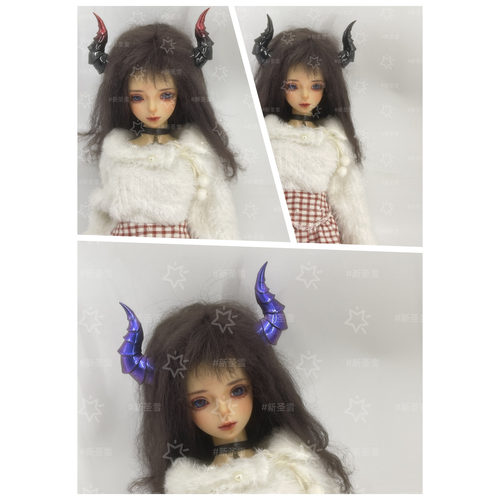 bjd娃用头饰cos兽角龙角恶魔角
