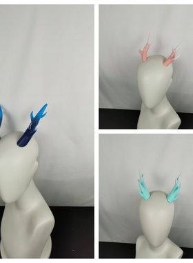 兽头龙女龙母敖丙龙角恶魔古风汉服影楼发饰cos万圣诞节3d拍摄