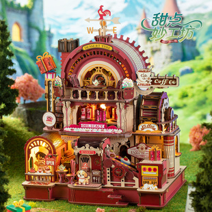diy小屋甜点妙工坊手工拼装微缩建筑模型场景音乐机械模型玩具女
