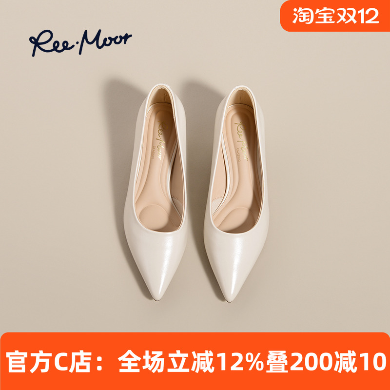 REEMOOR粗跟单鞋尖头通勤跟鞋