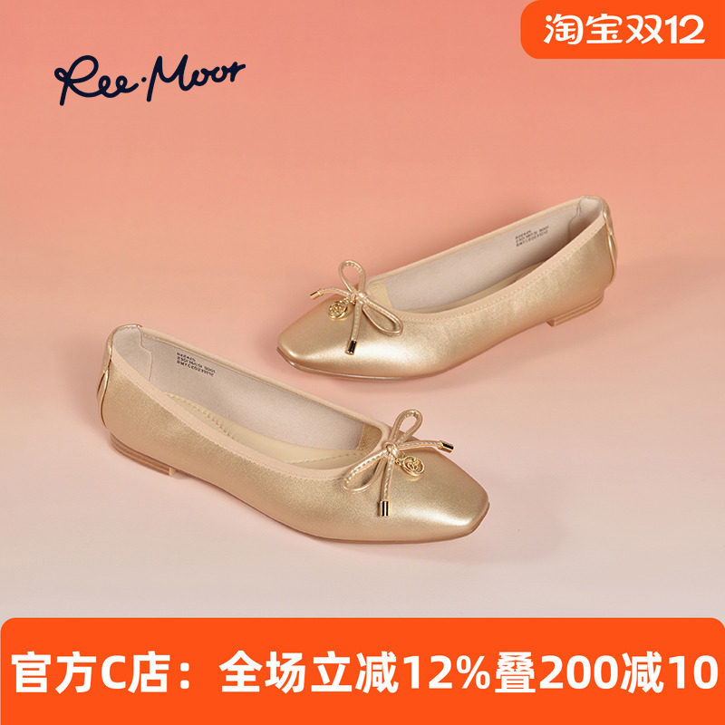 REEMOOR蛋卷鞋舒适蝴蝶结平底鞋