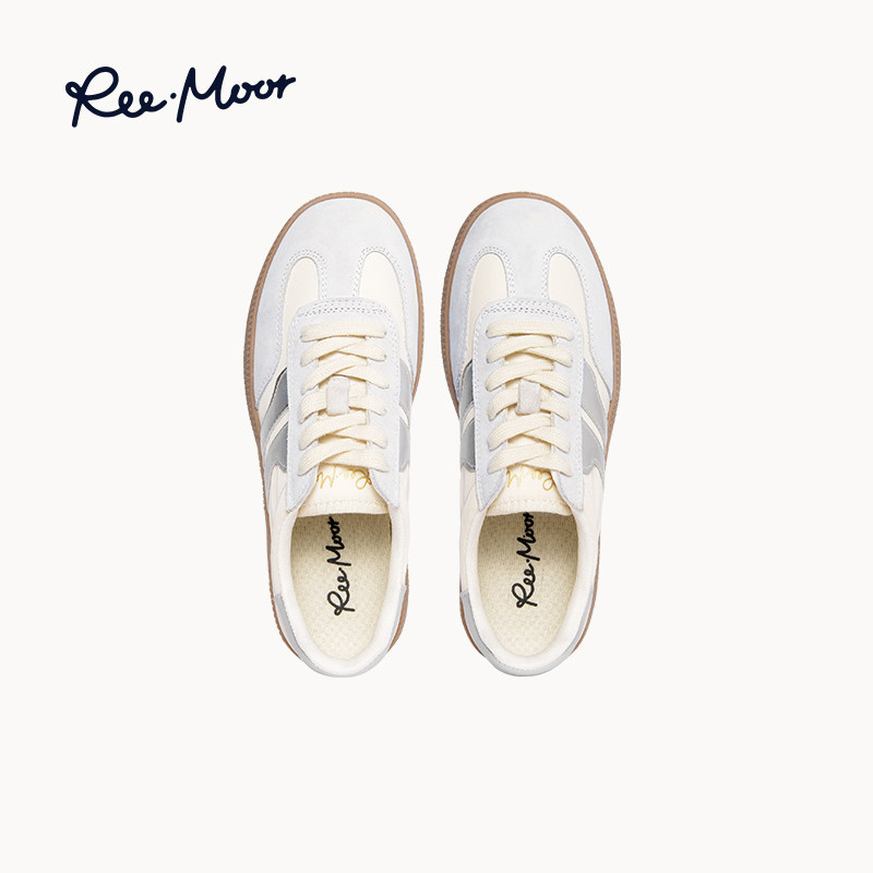 REEMOOR睿慕帆布德训鞋2026年春夏新款平底厚底运动休闲板鞋女款