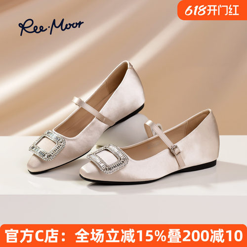REEMOOR睿慕法式水钻玛丽珍鞋女