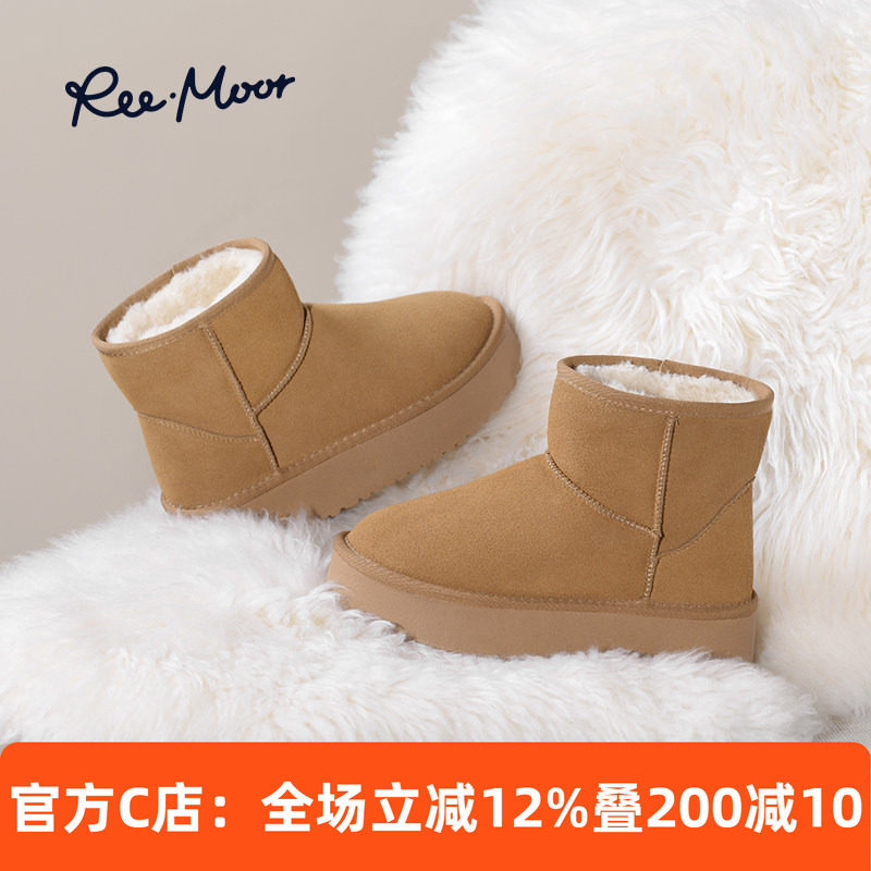 REEMOOR睿慕加绒保暖雪地靴2025冬季新款东北棉鞋短靴面包棉靴女,女鞋,时尚雪地靴,淘宝优惠券,粉丝福利购,淘宝优惠卷