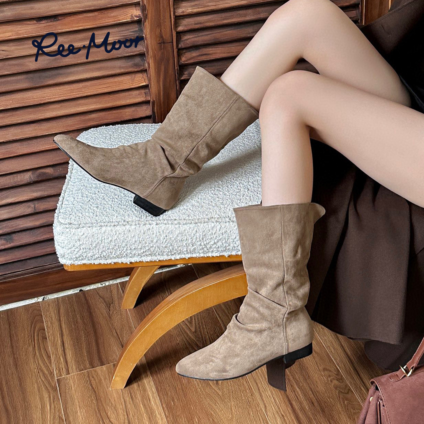 REEMOOR睿慕复古西部风堆堆靴女