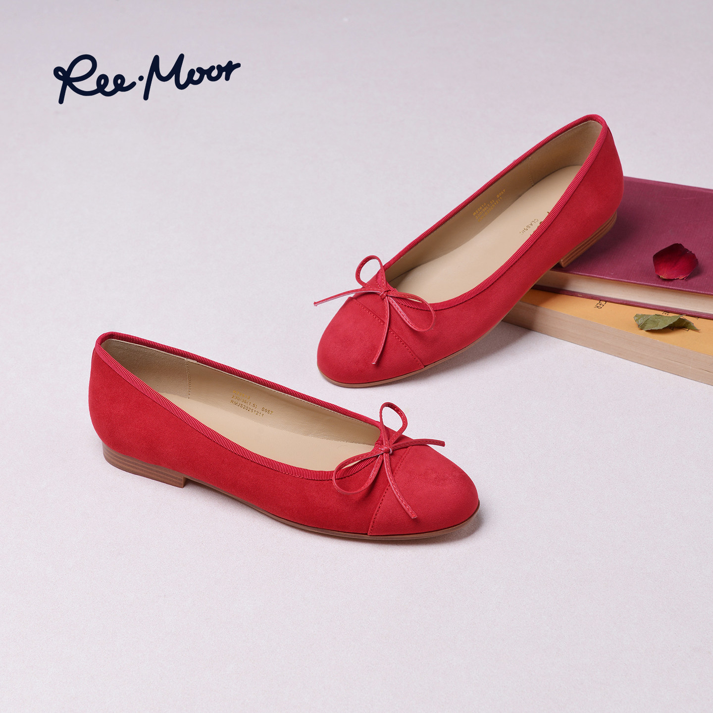 REEMOOR温柔风蝴蝶结芭蕾舞鞋女2026春新款平底浅口复古百搭单鞋,女鞋,浅口单鞋,淘宝优惠券,粉丝福利购,淘宝优惠卷
