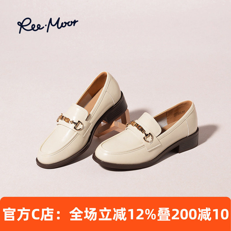 REEMOOR睿慕平底英伦乐福鞋2026春新款复古单鞋女一脚蹬小皮鞋,女鞋,乐福鞋（豆豆鞋）,淘宝优惠券,粉丝福利购,淘宝优惠卷