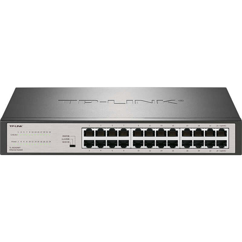 普联TP-LINK 24口全千兆交换机  钢壳监控网络网线分线器 分流器 TL-SG1024DT