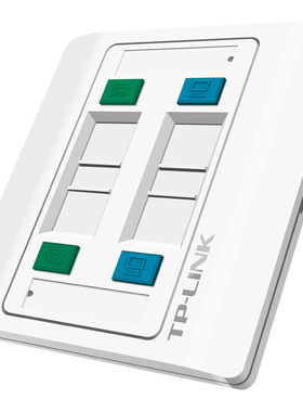 普联TP-LINK TL-EF004 四口信息面板 86型工程级电脑光纤宽带网线网络墙壁插座开关空板 (需另购模块)