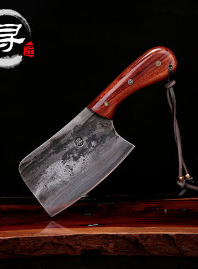 寻匠新品手工夹钢刀户外小刀野餐刀斩切两用锰铁易磨锋利菜刀家用