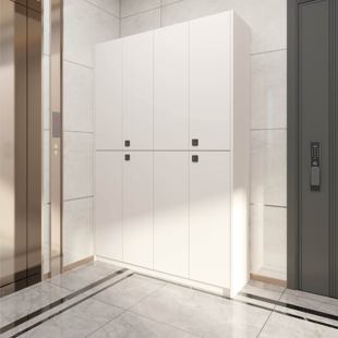 带锁鞋柜家用门口门外密码锁楼道大容量走廊门新款定制实木收纳柜