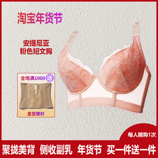 专柜正品法兰迪娅FRANDEAR安提尼亚真爱情人粉色短文胸提胸聚拢女
