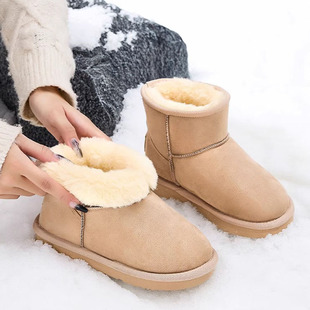 2025秋冬季 子东北棉鞋 新款 洋气面包鞋 加绒加厚女鞋 回力雪地靴女款